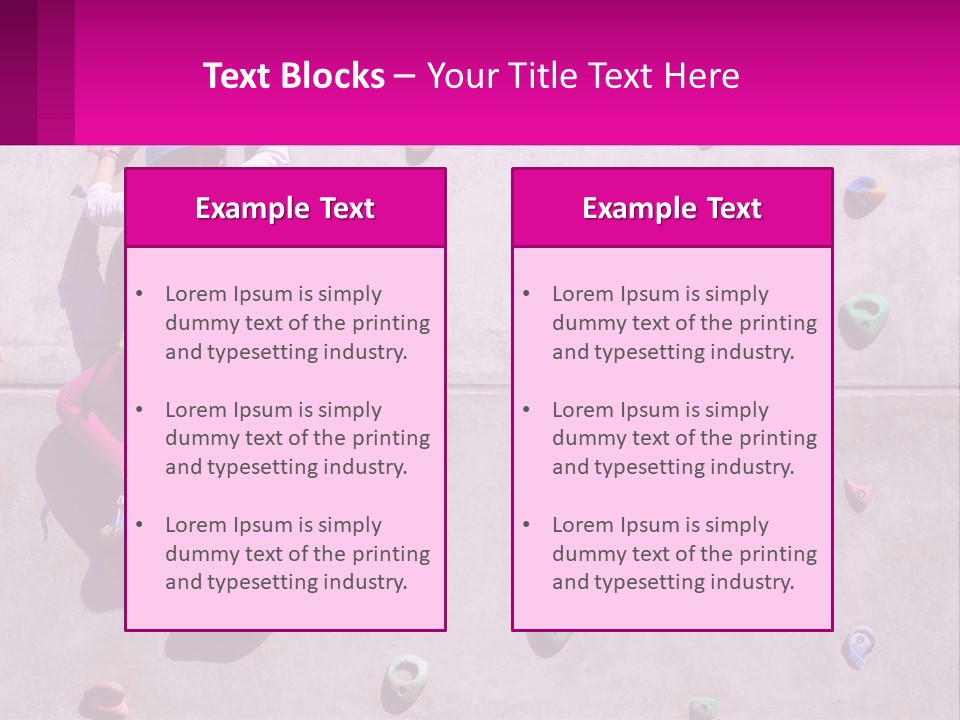 A Woman Climbing Up The Side Of A Rock Wall PowerPoint Template