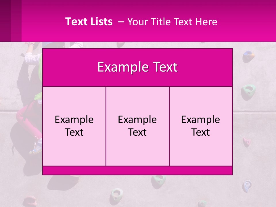 A Woman Climbing Up The Side Of A Rock Wall PowerPoint Template