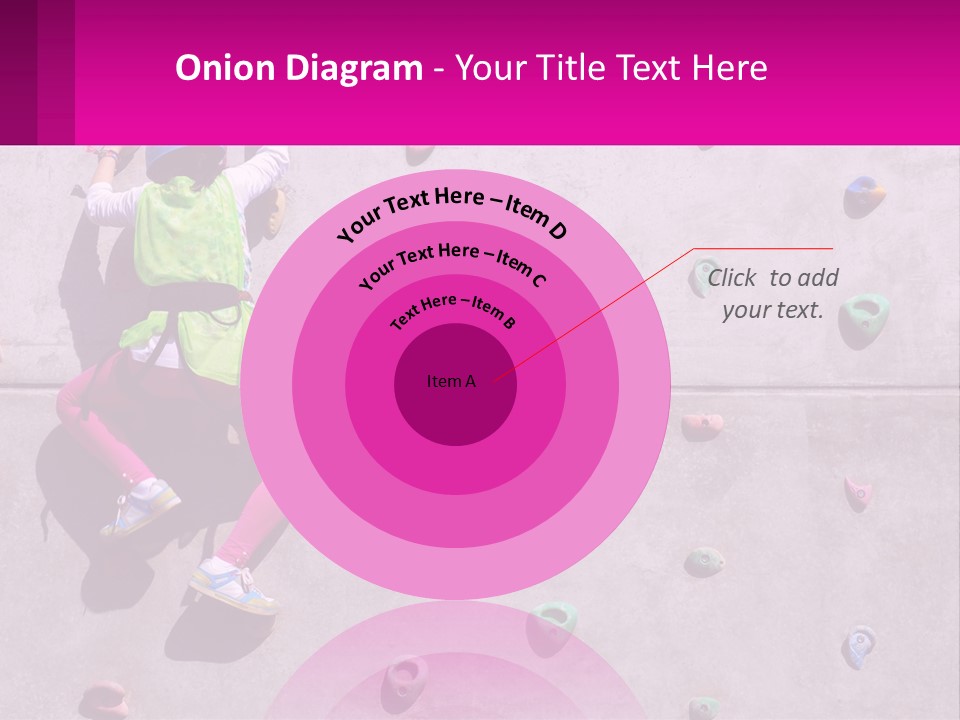 A Woman Climbing Up The Side Of A Rock Wall PowerPoint Template