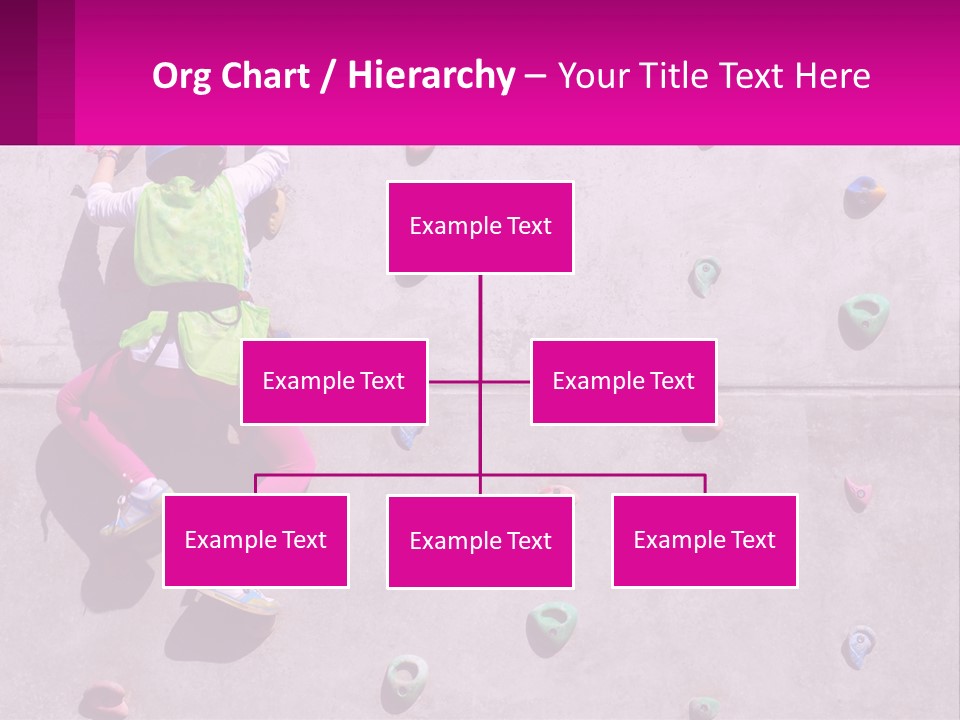 A Woman Climbing Up The Side Of A Rock Wall PowerPoint Template