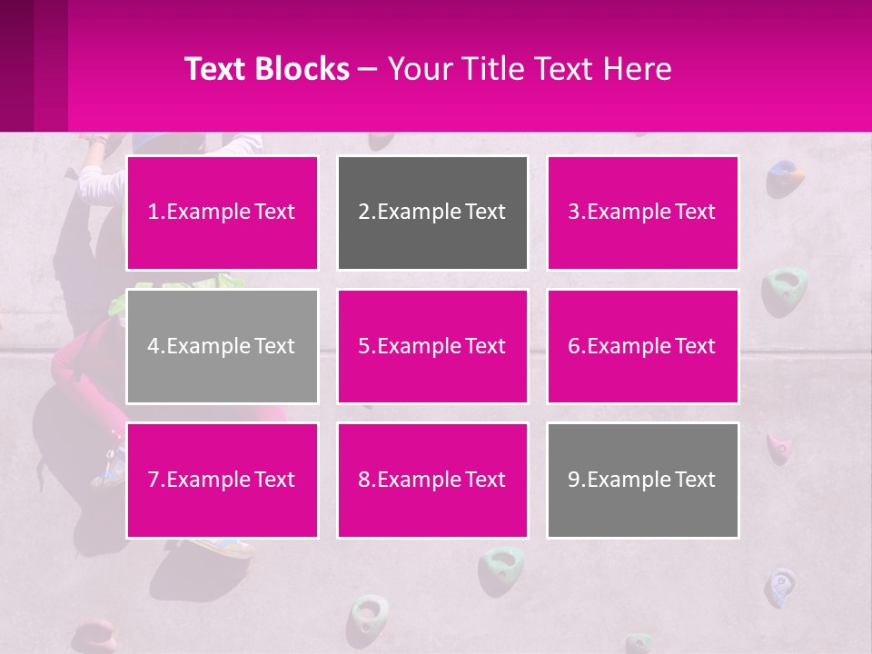 A Woman Climbing Up The Side Of A Rock Wall PowerPoint Template