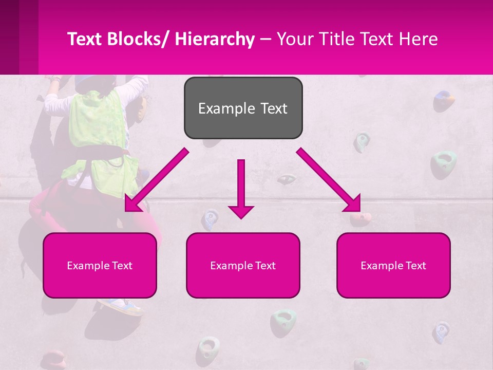 A Woman Climbing Up The Side Of A Rock Wall PowerPoint Template