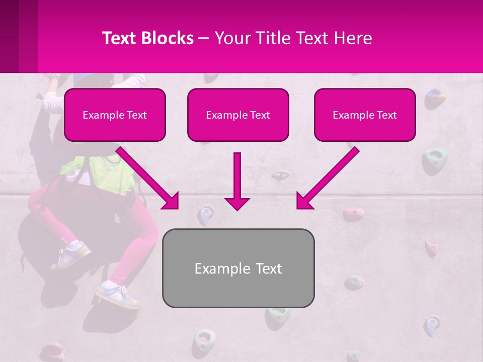 A Woman Climbing Up The Side Of A Rock Wall PowerPoint Template