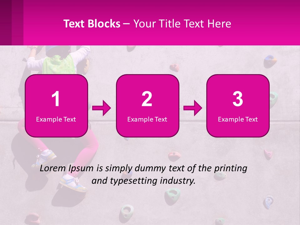 A Woman Climbing Up The Side Of A Rock Wall PowerPoint Template