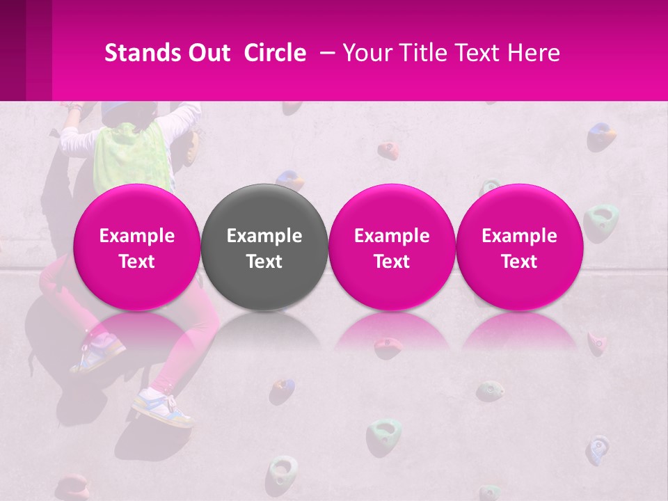 A Woman Climbing Up The Side Of A Rock Wall PowerPoint Template