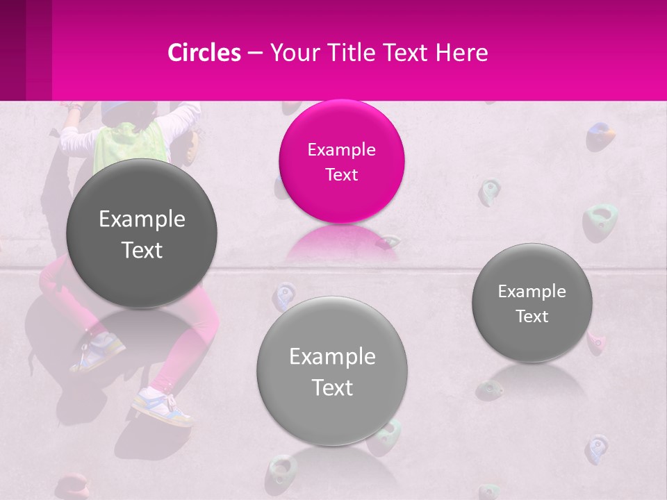 A Woman Climbing Up The Side Of A Rock Wall PowerPoint Template