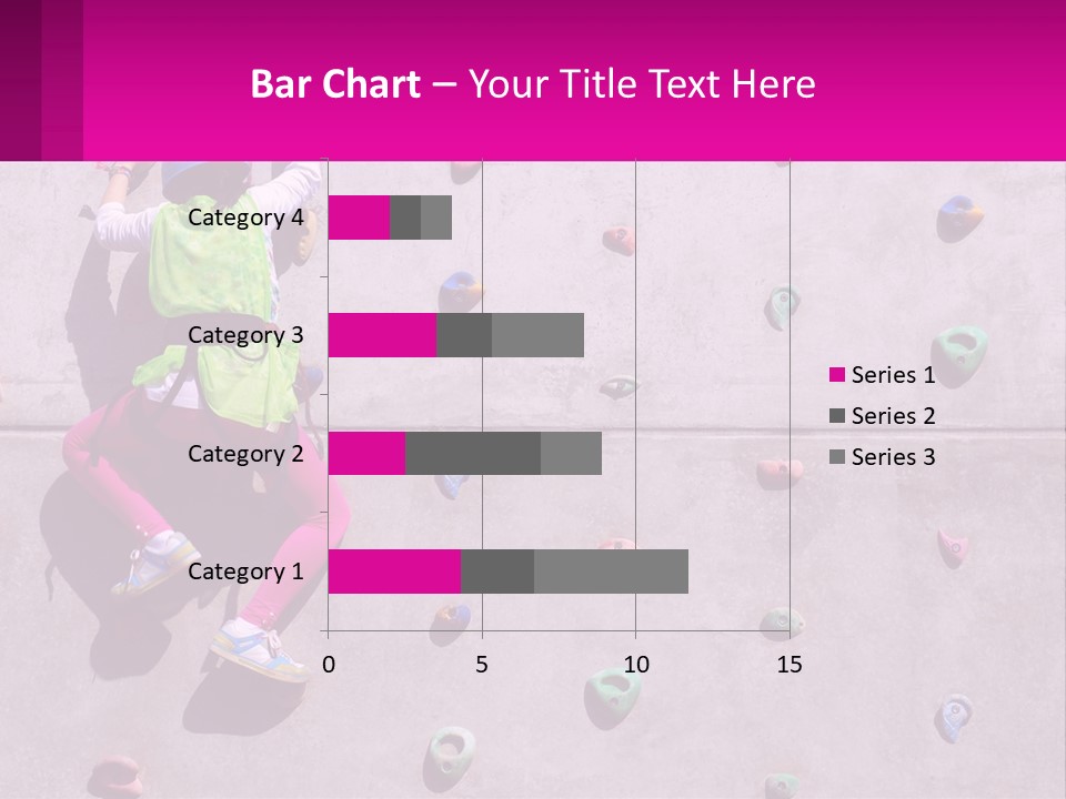 A Woman Climbing Up The Side Of A Rock Wall PowerPoint Template