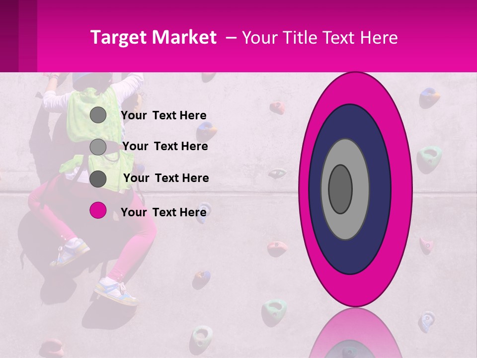 A Woman Climbing Up The Side Of A Rock Wall PowerPoint Template