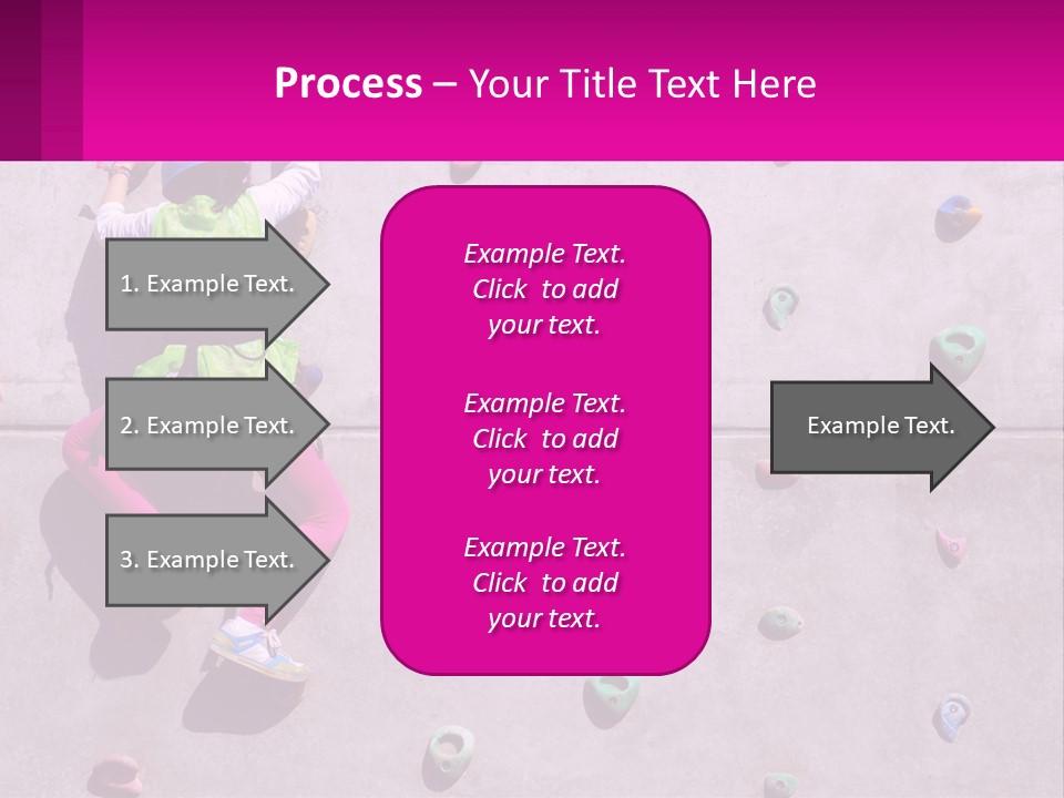 A Woman Climbing Up The Side Of A Rock Wall PowerPoint Template