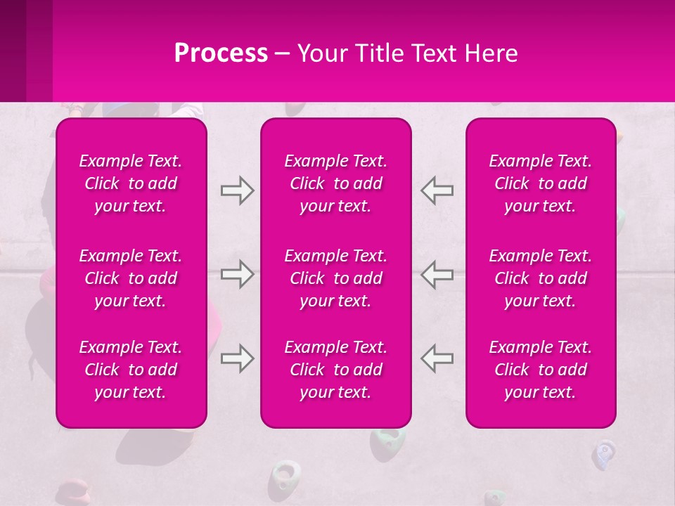 A Woman Climbing Up The Side Of A Rock Wall PowerPoint Template