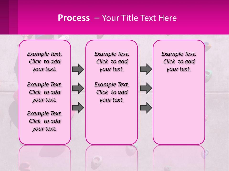 A Woman Climbing Up The Side Of A Rock Wall PowerPoint Template