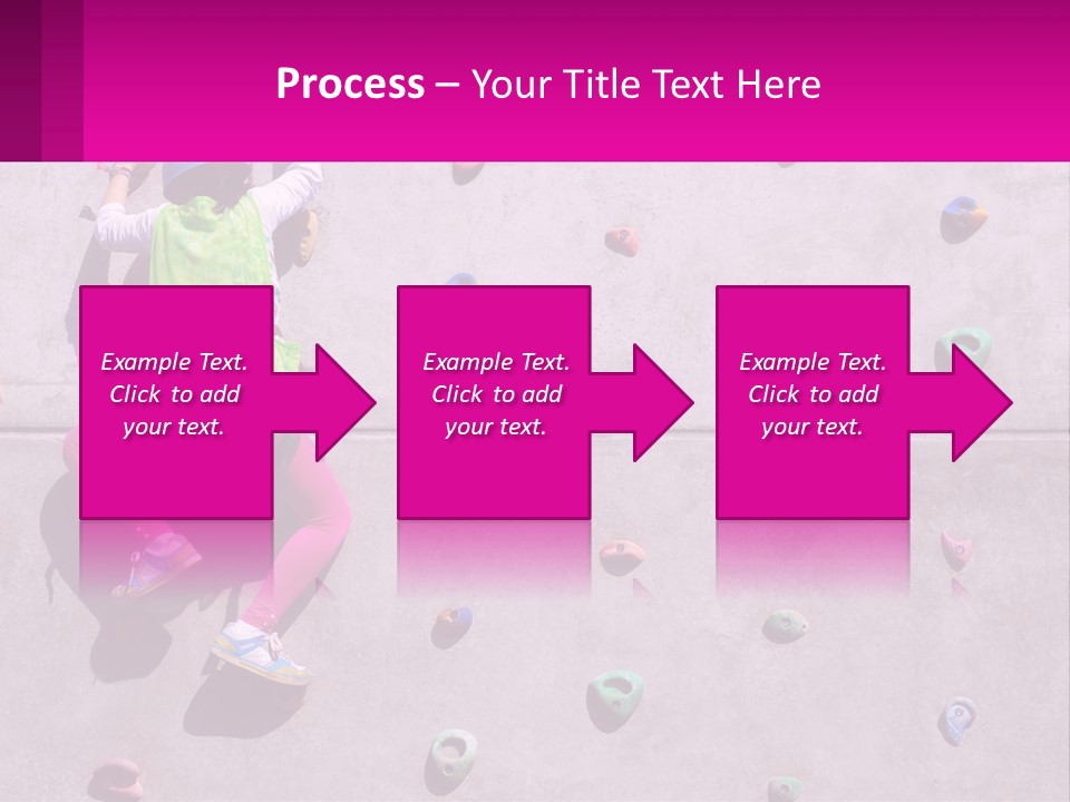 A Woman Climbing Up The Side Of A Rock Wall PowerPoint Template