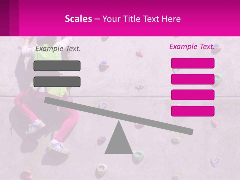 A Woman Climbing Up The Side Of A Rock Wall PowerPoint Template