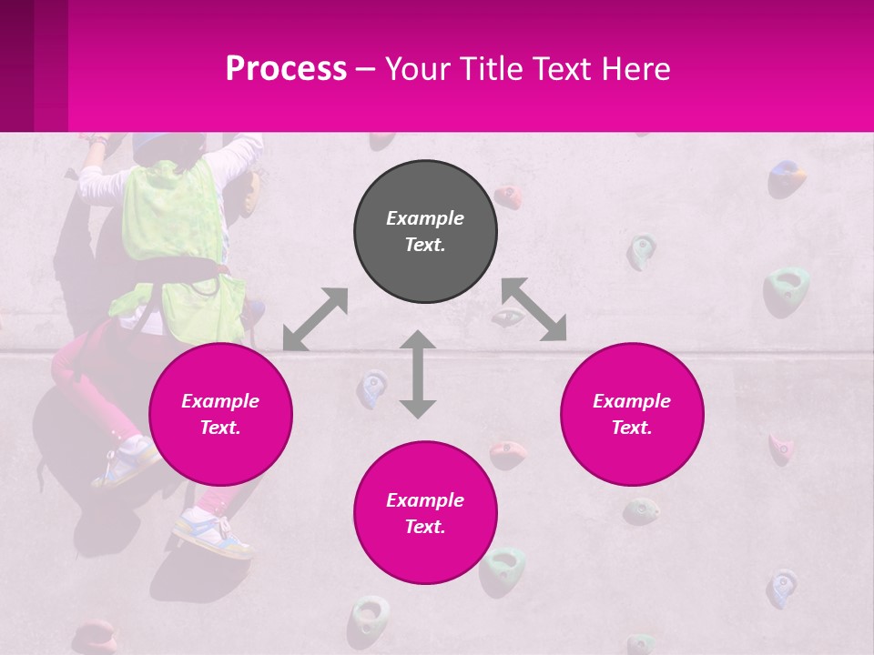 A Woman Climbing Up The Side Of A Rock Wall PowerPoint Template