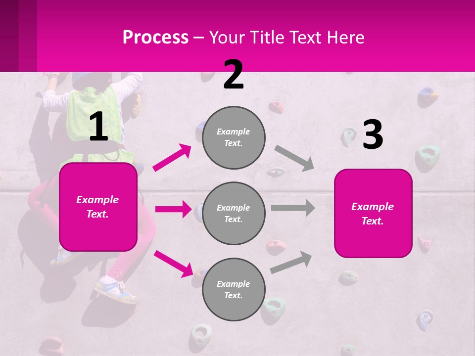 A Woman Climbing Up The Side Of A Rock Wall PowerPoint Template