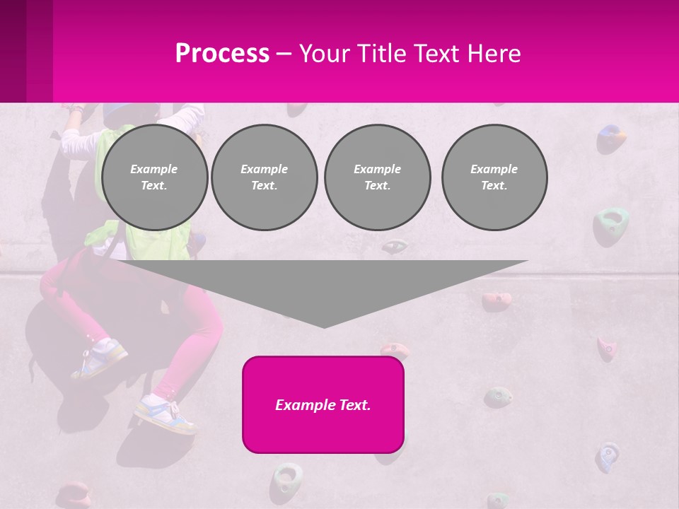 A Woman Climbing Up The Side Of A Rock Wall PowerPoint Template