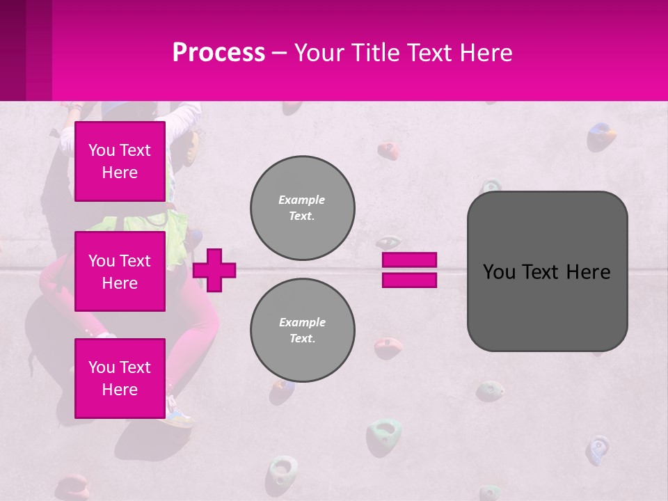 A Woman Climbing Up The Side Of A Rock Wall PowerPoint Template