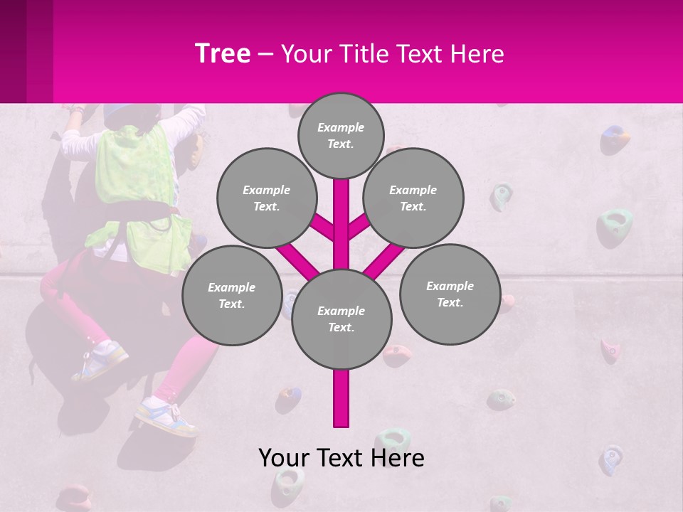 A Woman Climbing Up The Side Of A Rock Wall PowerPoint Template