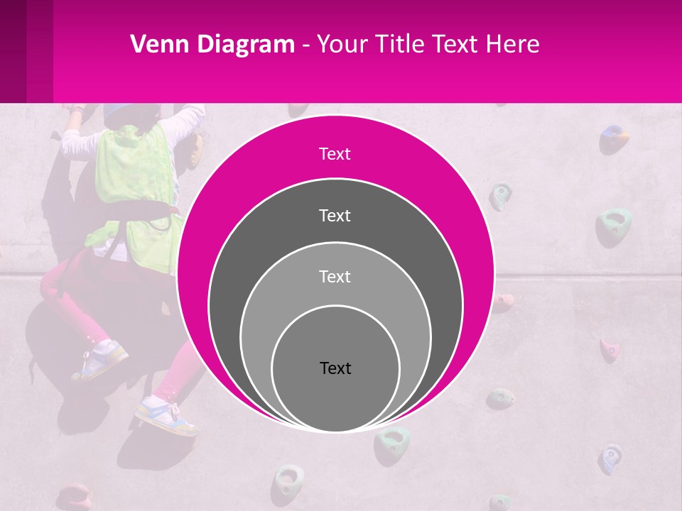 A Woman Climbing Up The Side Of A Rock Wall PowerPoint Template