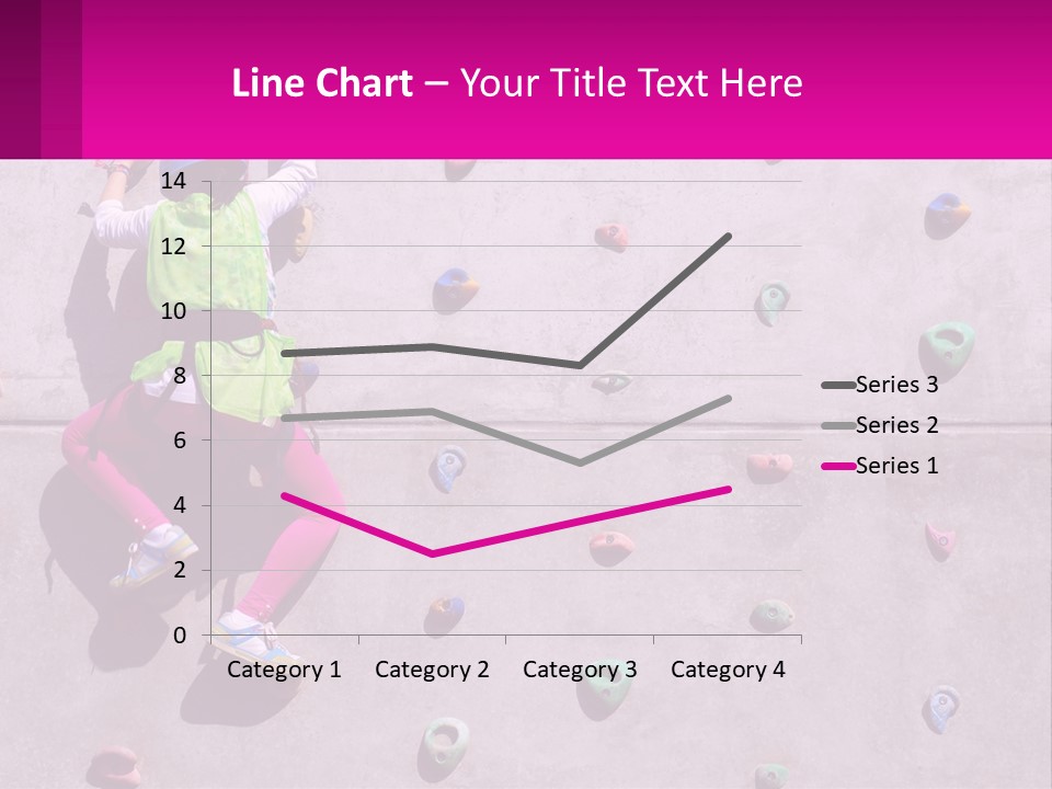 A Woman Climbing Up The Side Of A Rock Wall PowerPoint Template