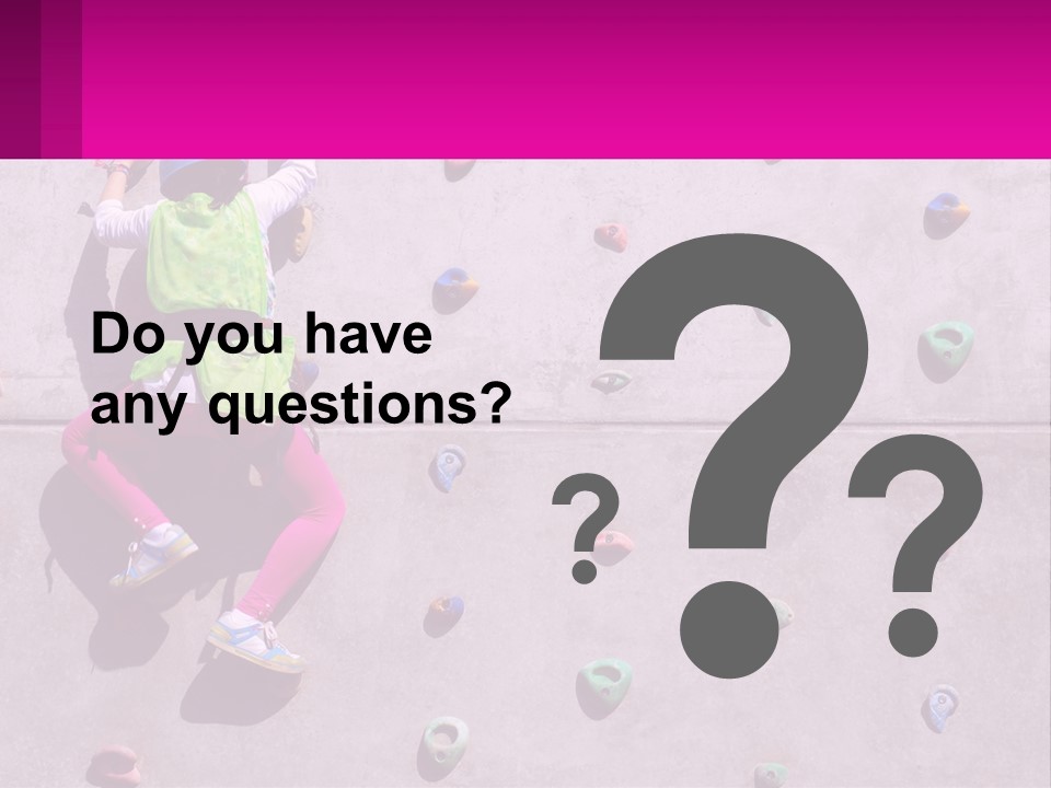 A Woman Climbing Up The Side Of A Rock Wall PowerPoint Template