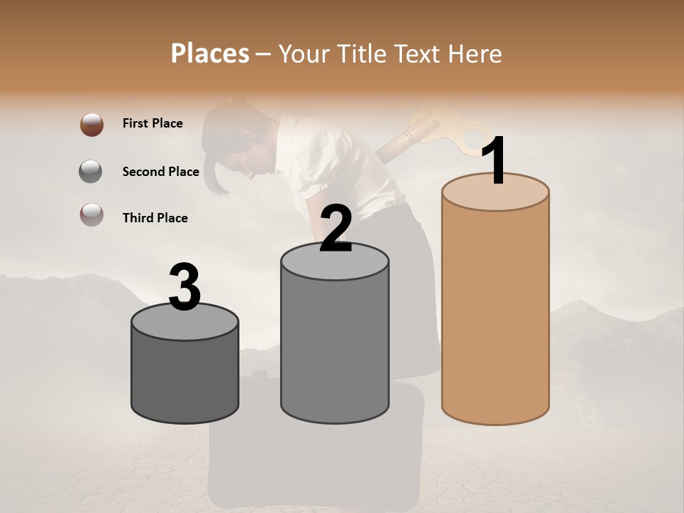 A Woman Holding A Briefcase With A Golden Key On Top Of It PowerPoint Template