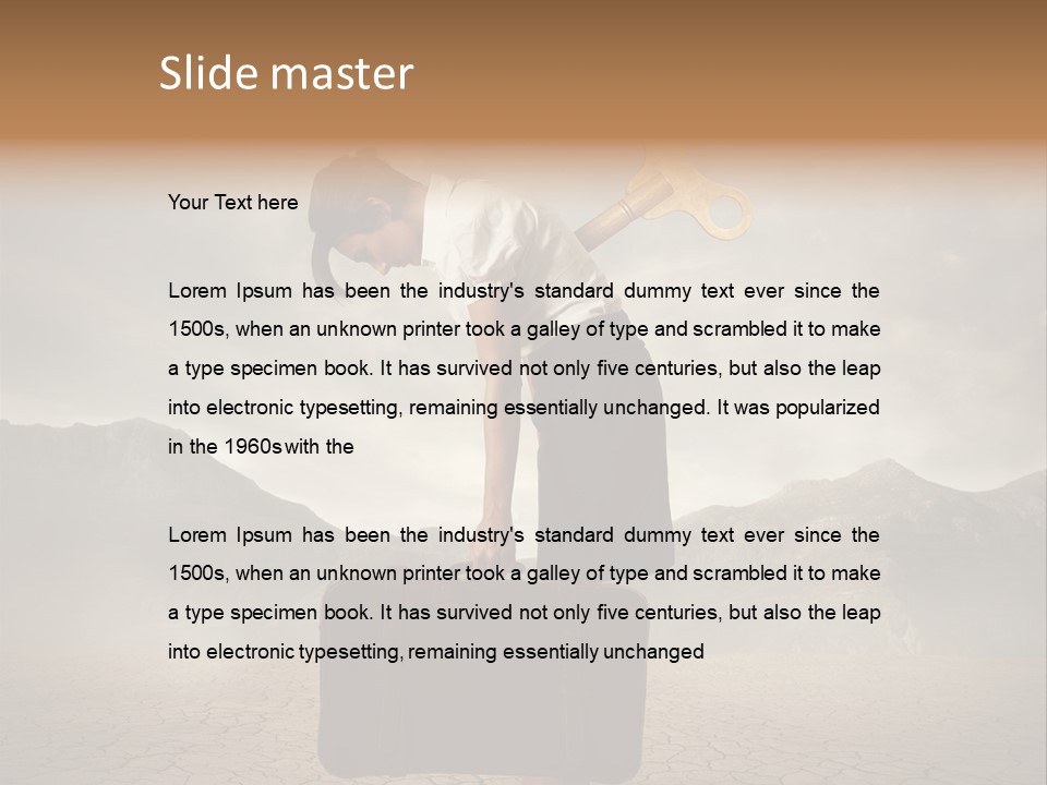 A Woman Holding A Briefcase With A Golden Key On Top Of It PowerPoint Template