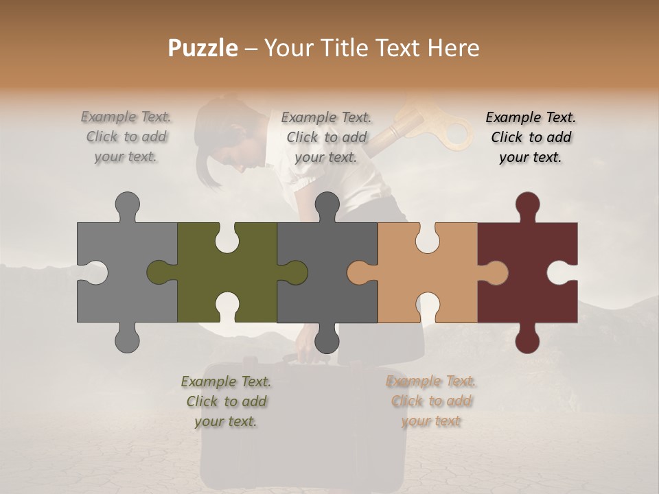 A Woman Holding A Briefcase With A Golden Key On Top Of It PowerPoint Template