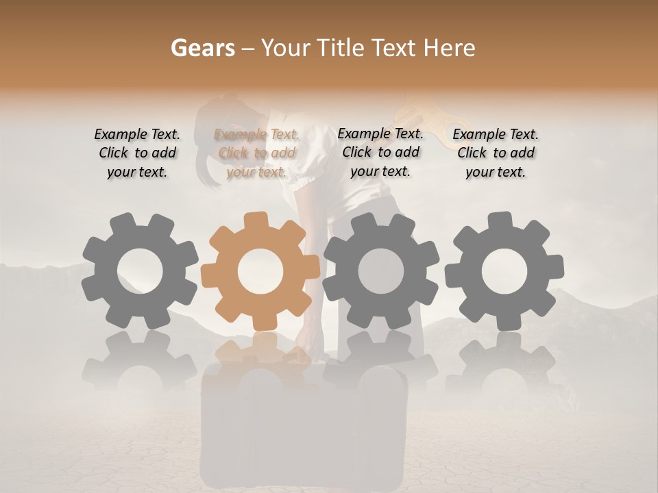 A Woman Holding A Briefcase With A Golden Key On Top Of It PowerPoint Template