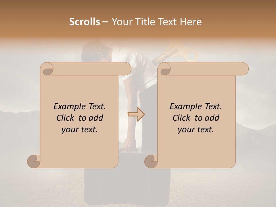 A Woman Holding A Briefcase With A Golden Key On Top Of It PowerPoint Template