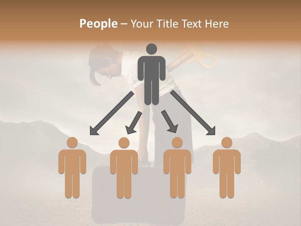 A Woman Holding A Briefcase With A Golden Key On Top Of It PowerPoint Template