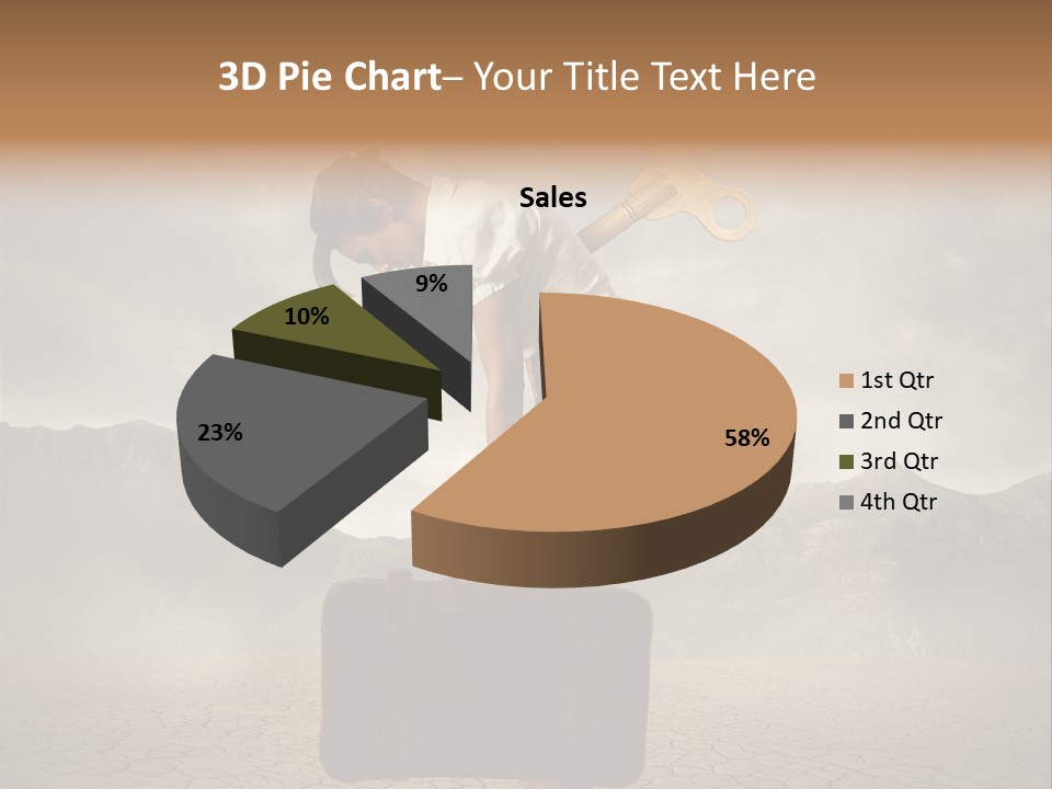 A Woman Holding A Briefcase With A Golden Key On Top Of It PowerPoint Template