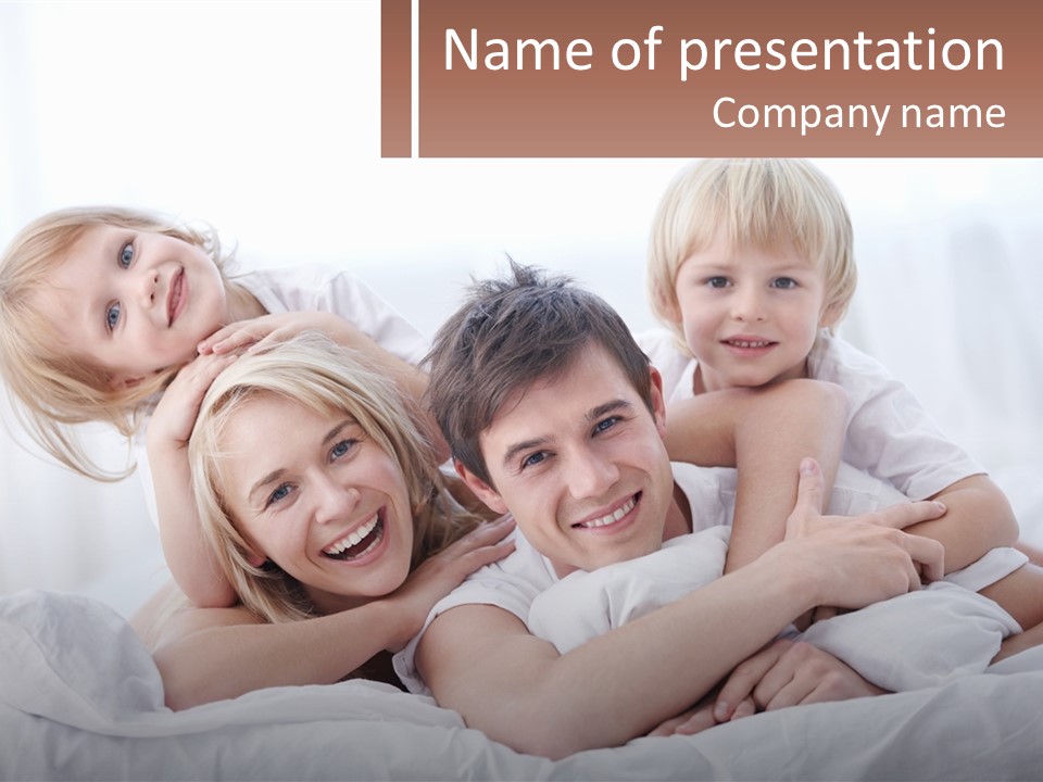 A Group Of People Laying On Top Of A Bed PowerPoint Template