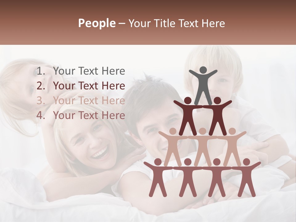 A Group Of People Laying On Top Of A Bed PowerPoint Template