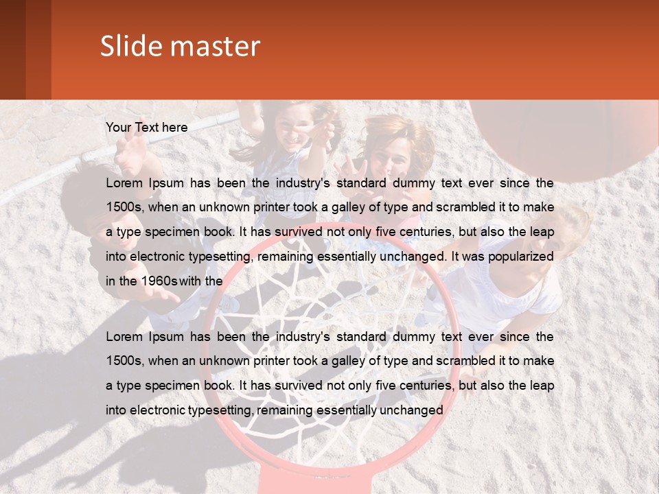 A Group Of People Playing Basketball In The Sand PowerPoint Template