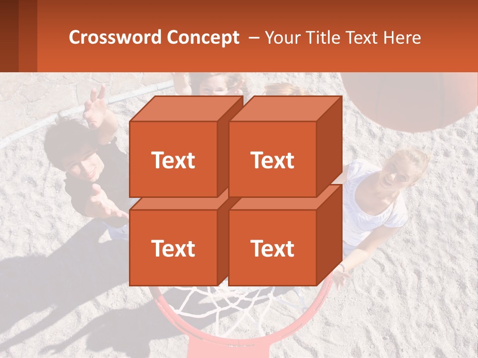 A Group Of People Playing Basketball In The Sand PowerPoint Template