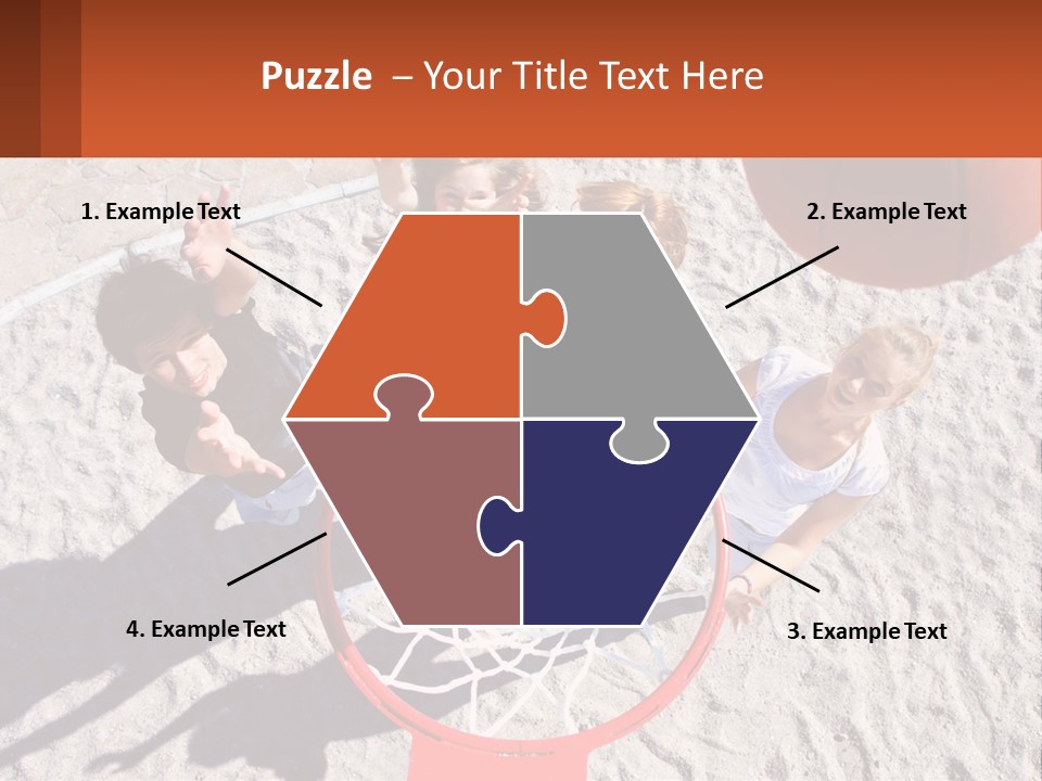 A Group Of People Playing Basketball In The Sand PowerPoint Template