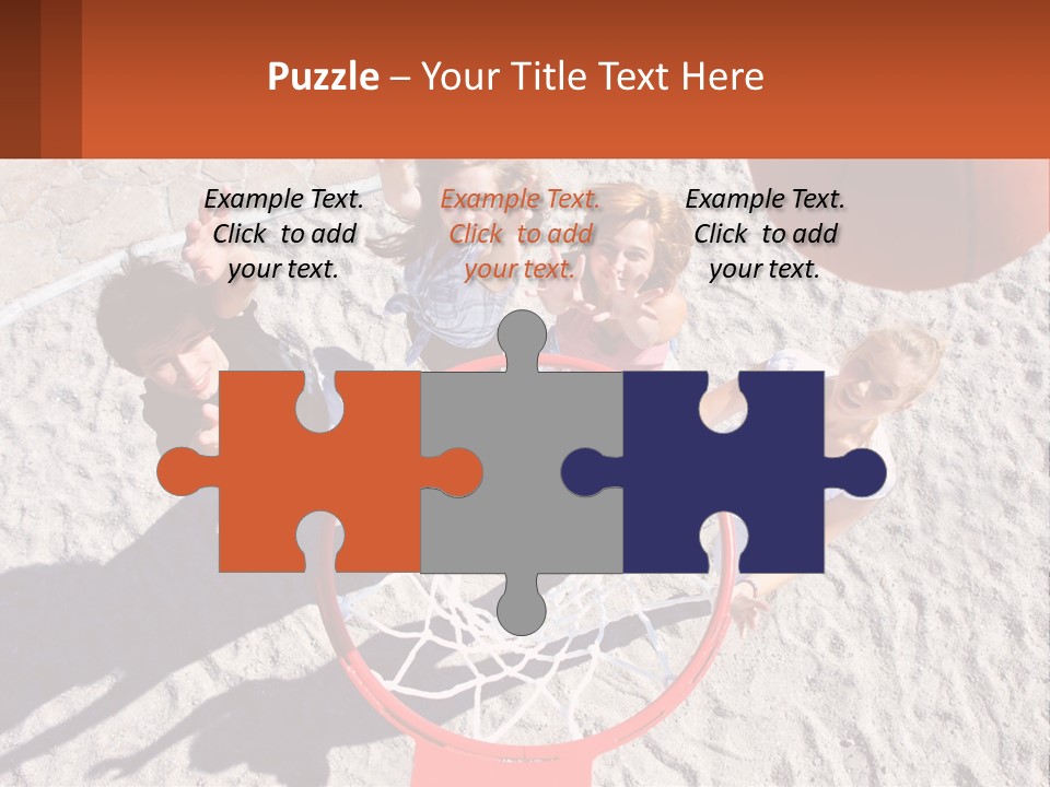 A Group Of People Playing Basketball In The Sand PowerPoint Template