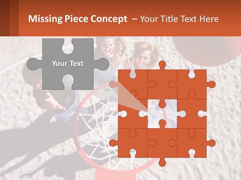 A Group Of People Playing Basketball In The Sand PowerPoint Template