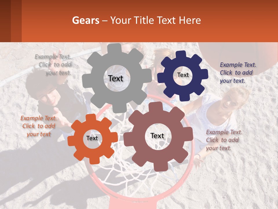 A Group Of People Playing Basketball In The Sand PowerPoint Template