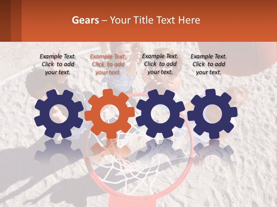 A Group Of People Playing Basketball In The Sand PowerPoint Template