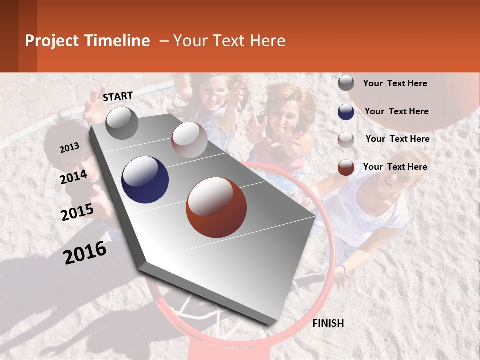 A Group Of People Playing Basketball In The Sand PowerPoint Template