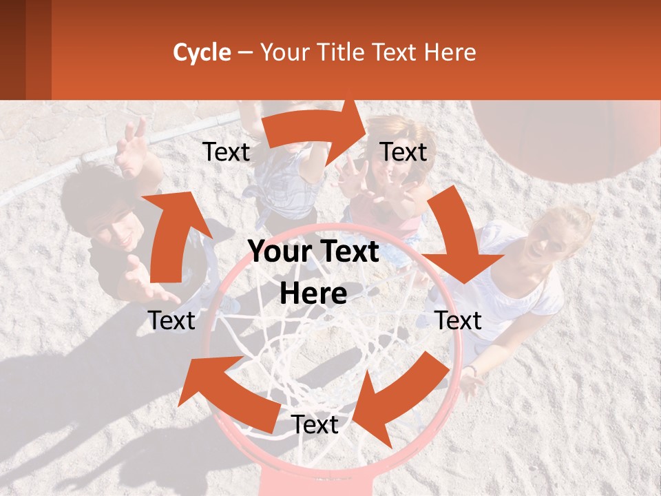 A Group Of People Playing Basketball In The Sand PowerPoint Template