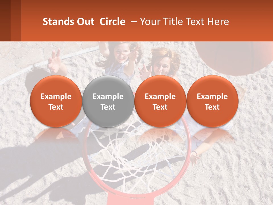 A Group Of People Playing Basketball In The Sand PowerPoint Template