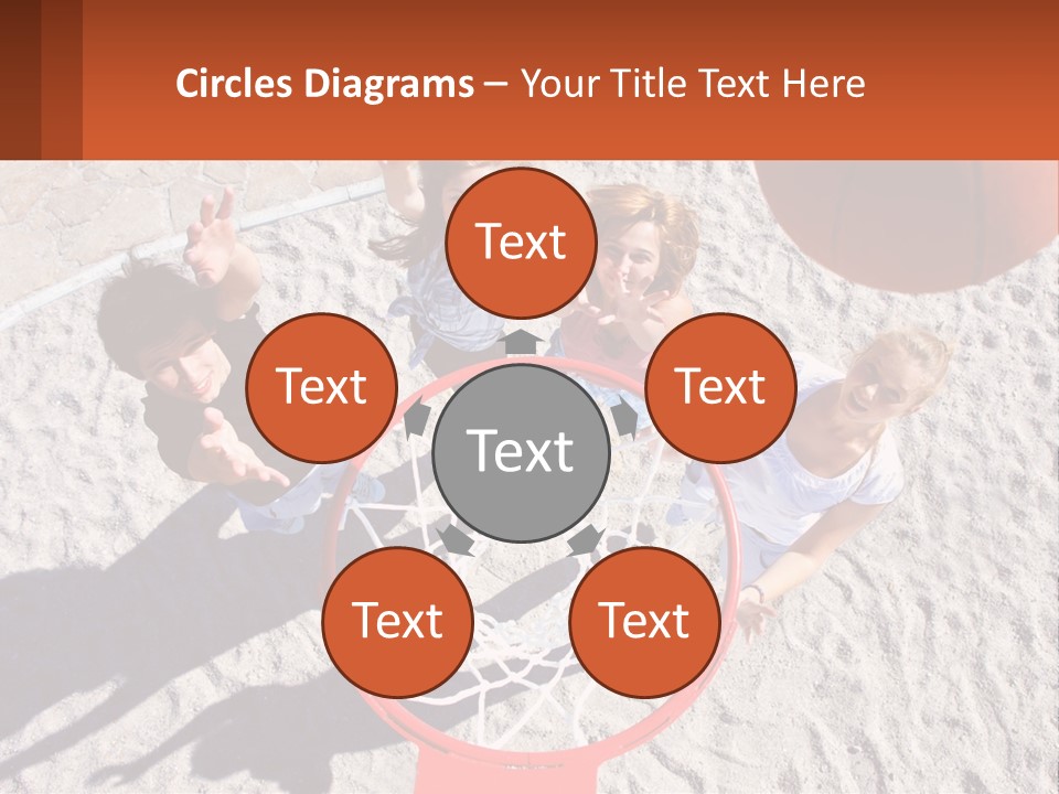 A Group Of People Playing Basketball In The Sand PowerPoint Template