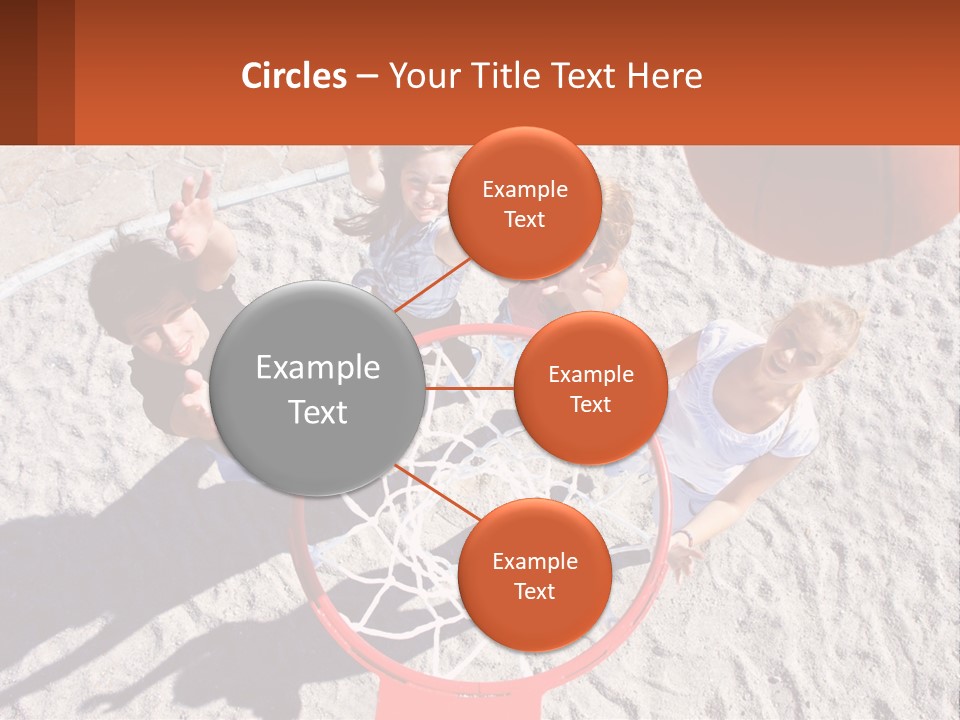 A Group Of People Playing Basketball In The Sand PowerPoint Template