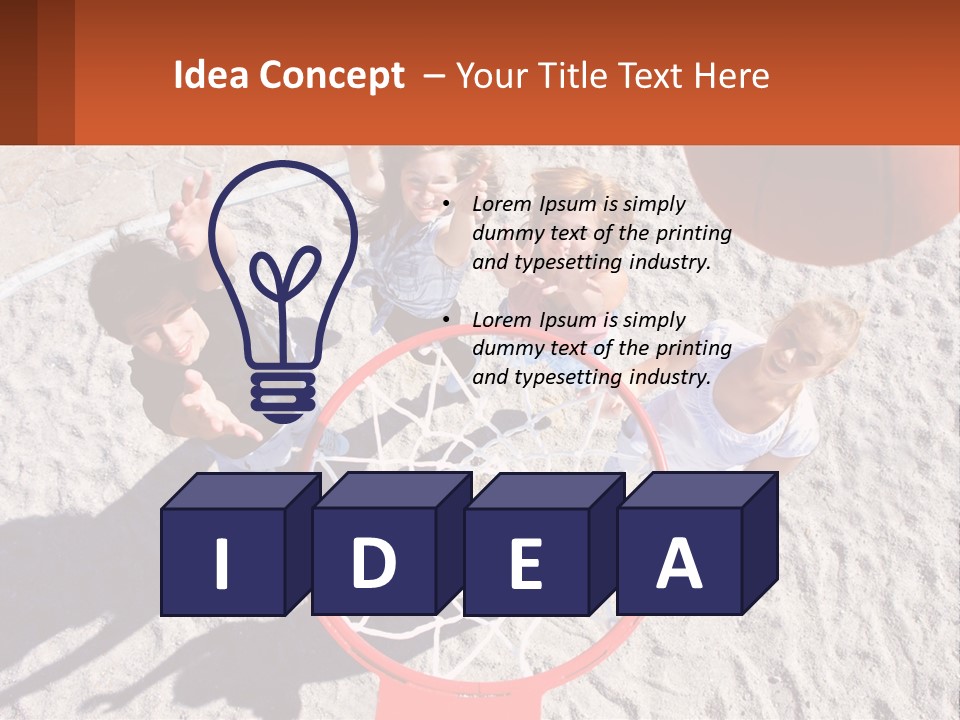 A Group Of People Playing Basketball In The Sand PowerPoint Template