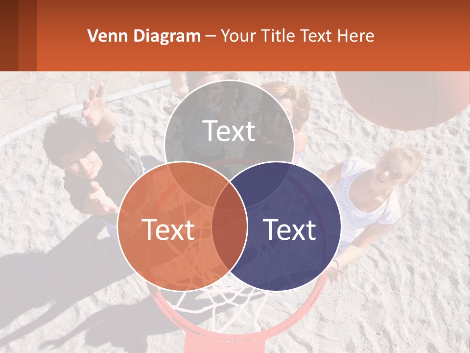 A Group Of People Playing Basketball In The Sand PowerPoint Template