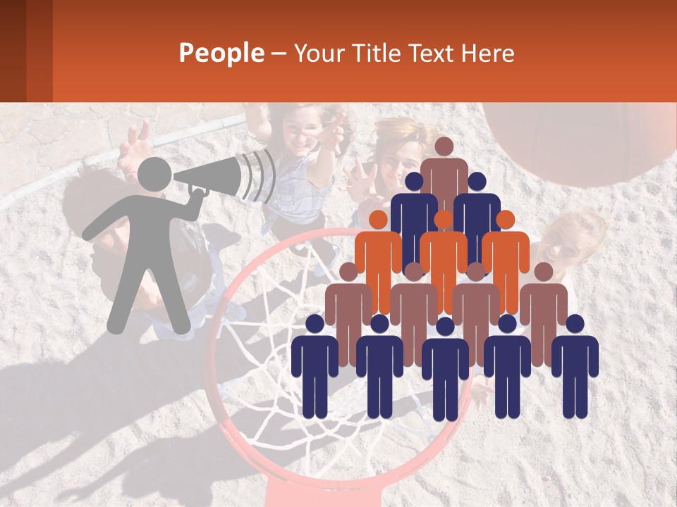 A Group Of People Playing Basketball In The Sand PowerPoint Template