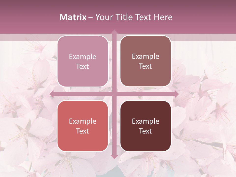 A Bouquet Of Pink Flowers On A Wooden Table PowerPoint Template